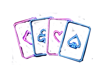 Neon sign with playing cards
