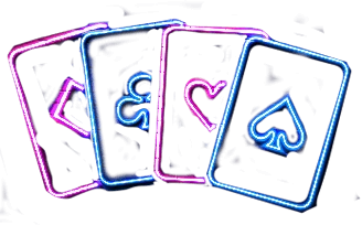 Neon sign with playing cards
